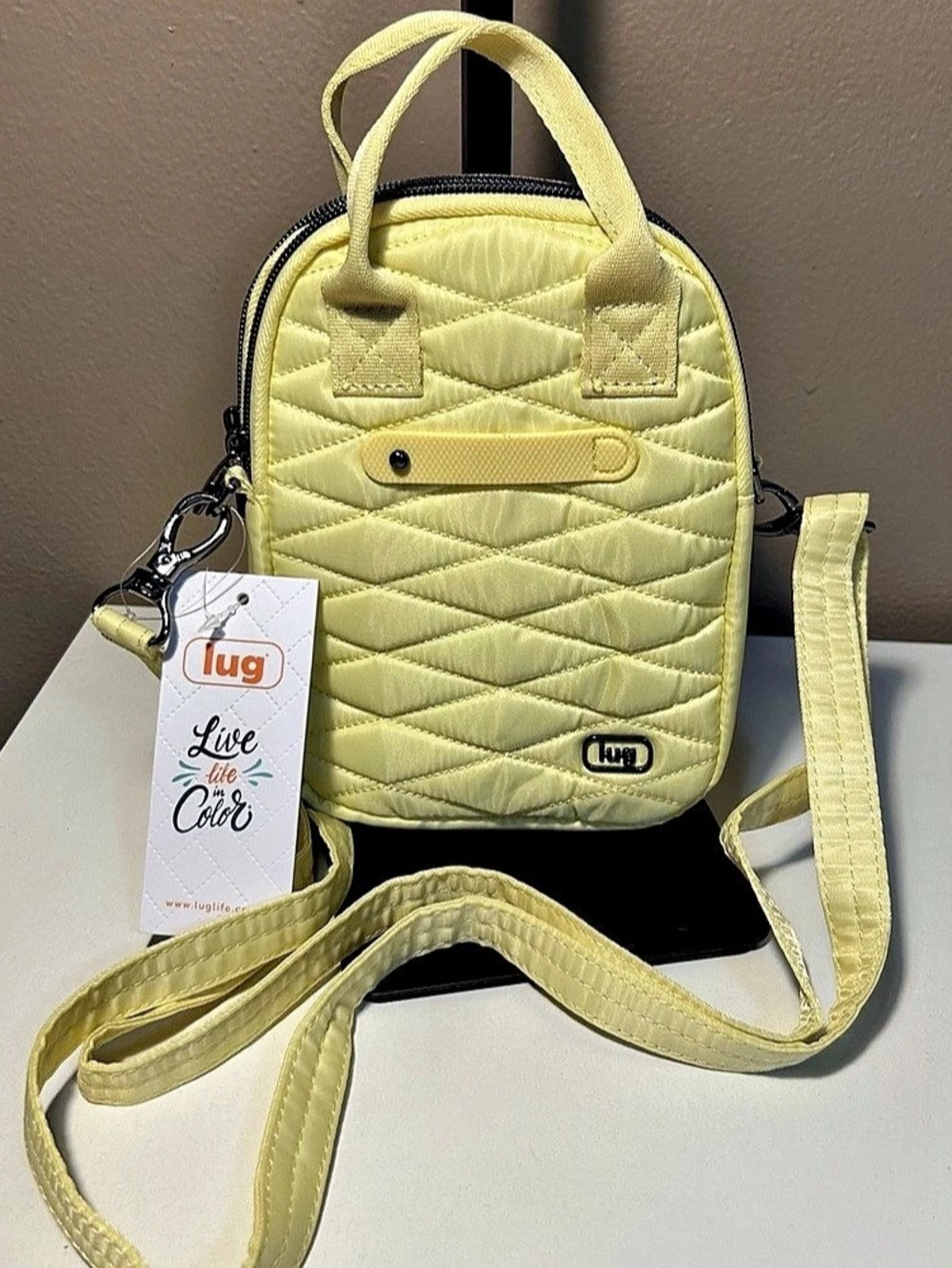 Lug Buttercup Yellow Jetty LE Quilted Crossbody Bag Covertible Travel